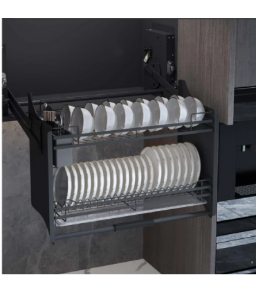 ecoWare T-Line Up and Down Storage Kit Elevator Basket - Dark Grey