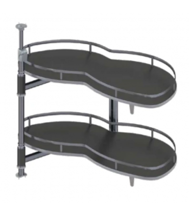 ecoWare TL6012-DG Magic Corner Storage with Soft Closing Slide - Dark Grey