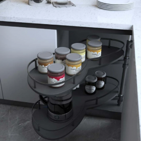 ecoWare TL6012-DG Magic Corner Storage with Soft Closing Slide - Dark Grey
