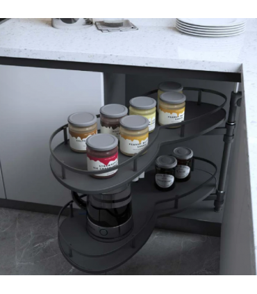 ecoWare TL6012-DG Magic Corner Storage with Soft Closing Slide - Dark Grey