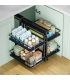 ecoWare TL6010 Magic Corner Basket with Soft Closing Slide - Dark Grey