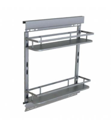 ecoWare TL6120 Side Pull Out Basket with Undermount Soft Closing Slide - Dark Grey