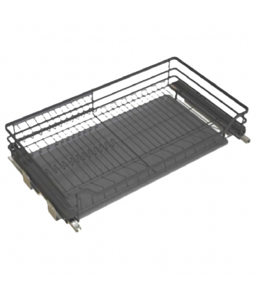 ecoWare T-Line Four Side Dish Basket with Undermount Soft Closing Slide - Dark Grey