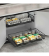 ecoWare T-Line Four Side Pull Out Basket with Undermount Soft Closing Slide - Dark Grey