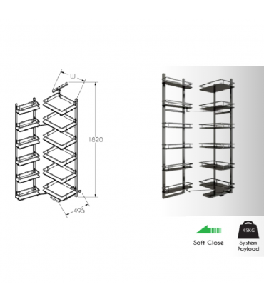 ecoWare T-Line Tall Pantry Unit  - Dark Grey
