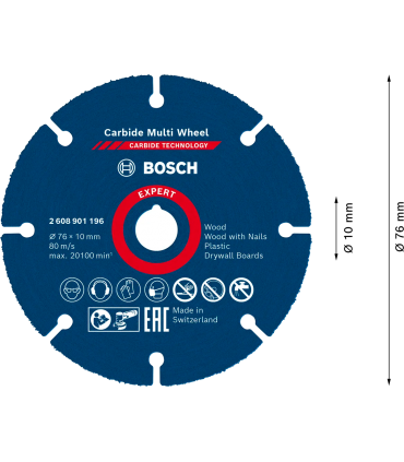 Bosch Expert Carbide Multi-Wheel Cutting Disc for Mini Angle Grinders