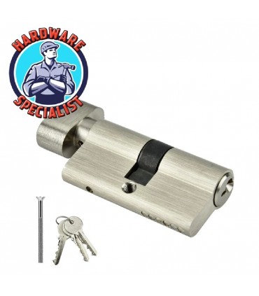 Hardware Specialist Thumbturn Euro Cylinder Lock Satin Nickel - 60mm / 70mm / 90mm / 120mm