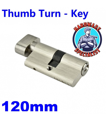 Hardware Specialist Thumbturn Euro Cylinder Lock Satin Nickel - 60mm / 70mm / 90mm / 120mm