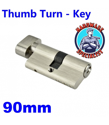 Hardware Specialist Thumbturn Euro Cylinder Lock Satin Nickel - 60mm / 70mm / 90mm / 120mm