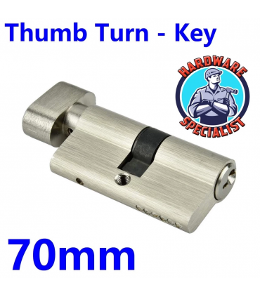 Hardware Specialist Thumbturn Euro Cylinder Lock Satin Nickel - 60mm / 70mm / 90mm / 120mm