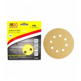M10 125mm Velcro Sanding Disc For Wood Grit 80 (8 Holes)