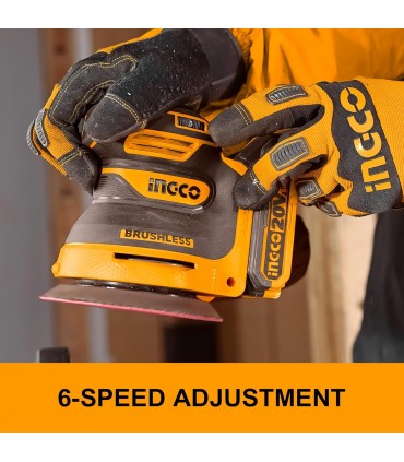 Ingco CROSLI2002 20V Brushless Cordless Random Orbit Sander - Bare Unit