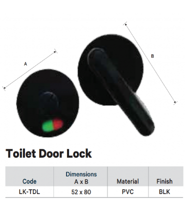 Hardware Specialist LK-TDL Toilet Door Lock - Black