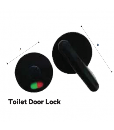 Hardware Specialist LK-TDL Toilet Door Lock - Black