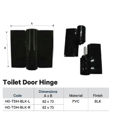Hardware Specialist HG-TDH-BLK Toilet Door Hinge - Black