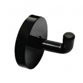 Hardware Specialist HK-SG-BLK PVC Single Hook - Black