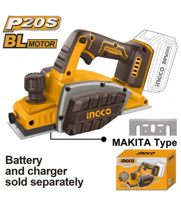 Ingco CRLI20401 20V Lithitum-Ion 82mm Cordless Planer - Bare Unit