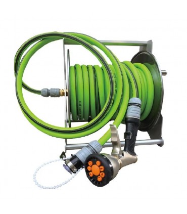 Flex HR01 100PSI 304 Stainless Steel 25M Garden Hose Reel with Spray Gun