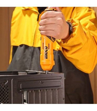 Ingco CSDLI04425 4V Lithium-Ion Fast Charging 4Nm Cordless Screwdriver Set - 19 Bits
