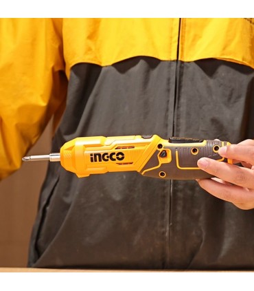 Ingco CSDLI04425 4V Lithium-Ion Fast Charging 4Nm Cordless Screwdriver Set - 19 Bits