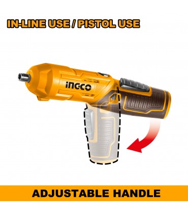 Ingco CSDLI04425 4V Lithium-Ion Fast Charging 4Nm Cordless Screwdriver Set - 19 Bits