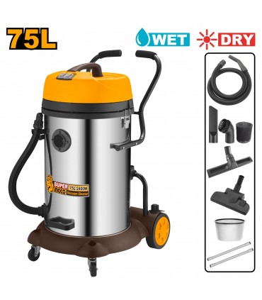 Ingco VC24751 2400W Twin Motor Wet & Dry Vacuum Cleaner - 75 Litre