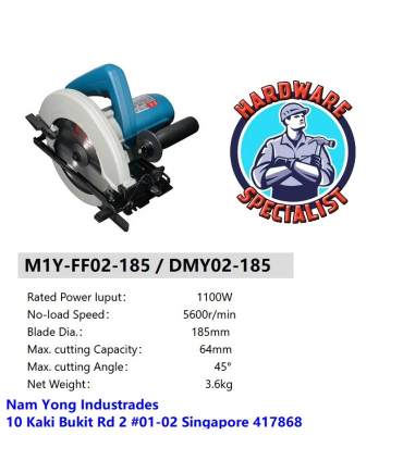 Dong Cheng DMY02-185 1100W Adjustable Bevel 7 inch Electric Circular Saw
