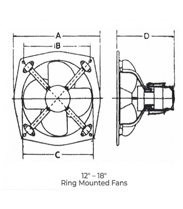 View 12"-18" Heavy Duty High Airflow Exhaust Fan