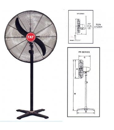 TAT 24"PF Heavy Duty 24 inch Aluminium Blade Pedestal Fan