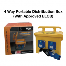 VOX 4 Way Portable Distribution Box with Safety Mark Approved ELCB