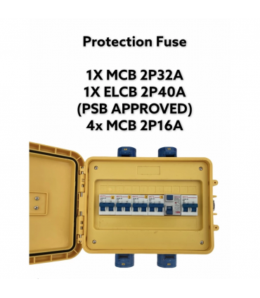 VOX 4 Way Portable Distribution Box with Safety Mark Approved ELCB