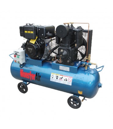 Monster-Air TS55U-180H-186DR 10HP Diesel Engine Driven 175PSI Air Compressor - 180 L