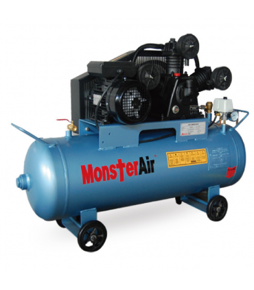 MonsterAir FS30-100H 3HP Single Phase or 3 Phase 100L Air Compressor - MOM Certificate