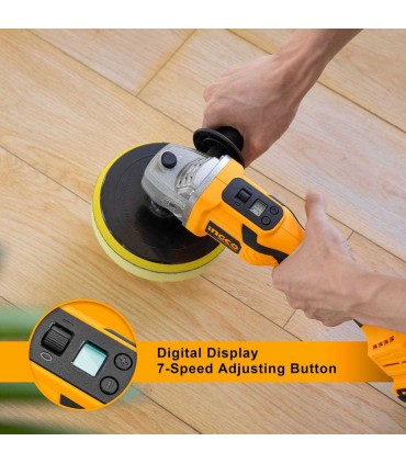 Ingco APLI2001 20V Lithium-Ion Cordless Angle Car Polisher