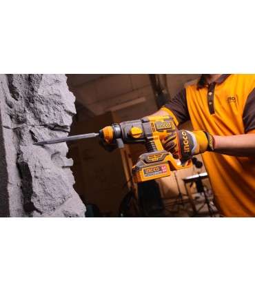 Ingco CRHLI212282 2 x 20V Lithium-Ion 4.0 Ah Brushless 4 Mode Rotary Hammer Drill Set