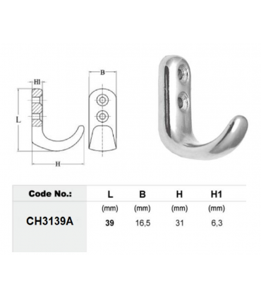 CH3139A Steel Precision Cast Single Coat Hook