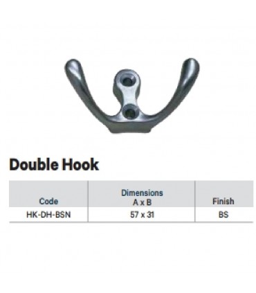 HK-DH-BSN Brushed Stainless Steel Double Hook