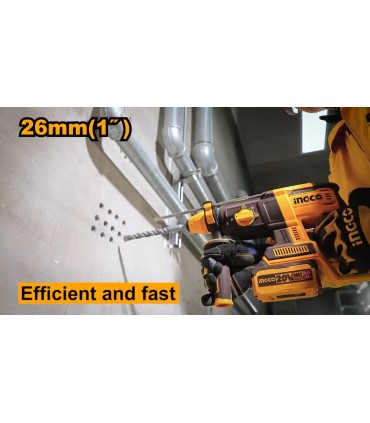 Ingco CRHLI202682 2 x 20V Lithium-Ion Rotary Hammer Drill Kit