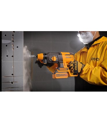Ingco CRHLI202682 2 x 20V Lithium-Ion Rotary Hammer Drill Kit