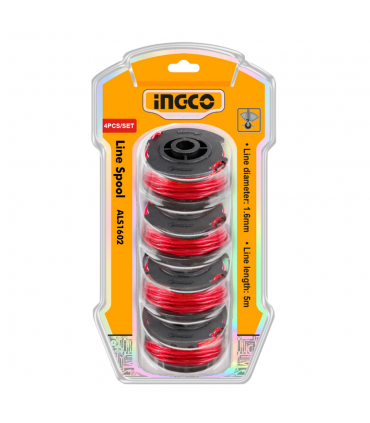 Ingco ALS1602 1.6MMØ X 5M Grass Trimmer Line Spool - 4 Pieces/Pack