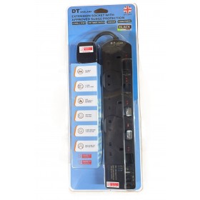DT England 3M Cable Extension Fire Retardant Safety Extension Socket - Black