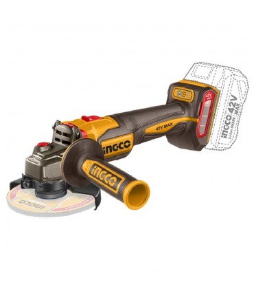 Ingco CAGLI4128102 42V Max Lithium-ion 4-Inch Cordless Angle Grinder Set