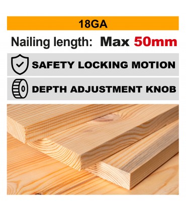Ingco CBNLI5008 20V Brushless F15-F50 Cordless Brad Nailer Kit