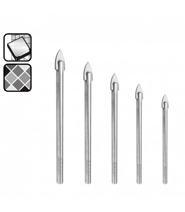 Ingco AKD7058 5-Pieces Glass and Tile Drill Bit Set