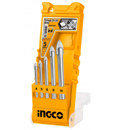 Ingco AKD7058 5-Pieces Glass and Tile Drill Bit Set
