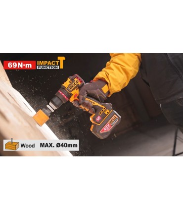 Ingco CIDLI429982 42V Lithium-ion Brushless 99Nm Cordless Impact Drill Kit