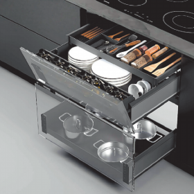 Moco ML0811 Aluminum Tilted Double Deck Pull-Out Basket