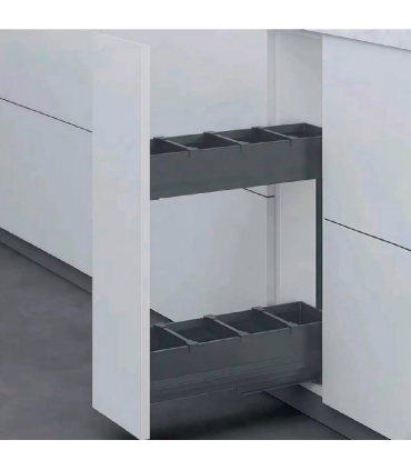 Moco ML0807 Aluminum Two Layer Pull Out Basket - Grey