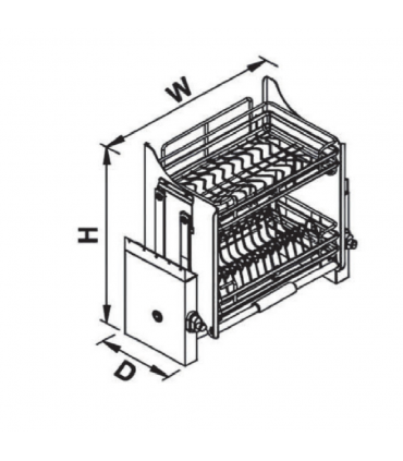 Moco MC620 SUS304 Stainless Steel Pull Down Elevation Dish Rack