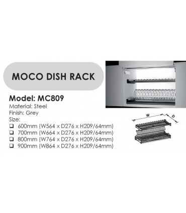 Moco MC809 Stainless Steel Dish Rack - Grey